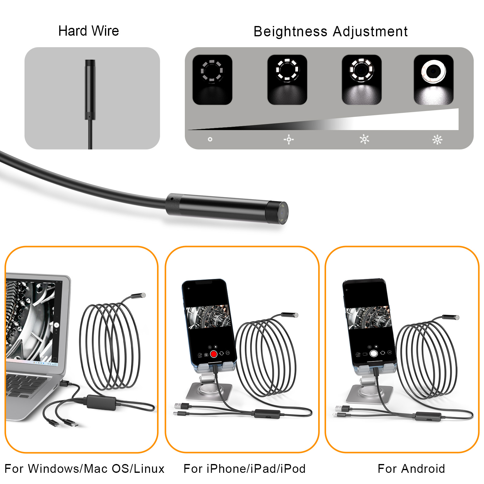 New Arrival 3 in 1 1080P Indus - Endoscope Inspection Camera 评论和价格