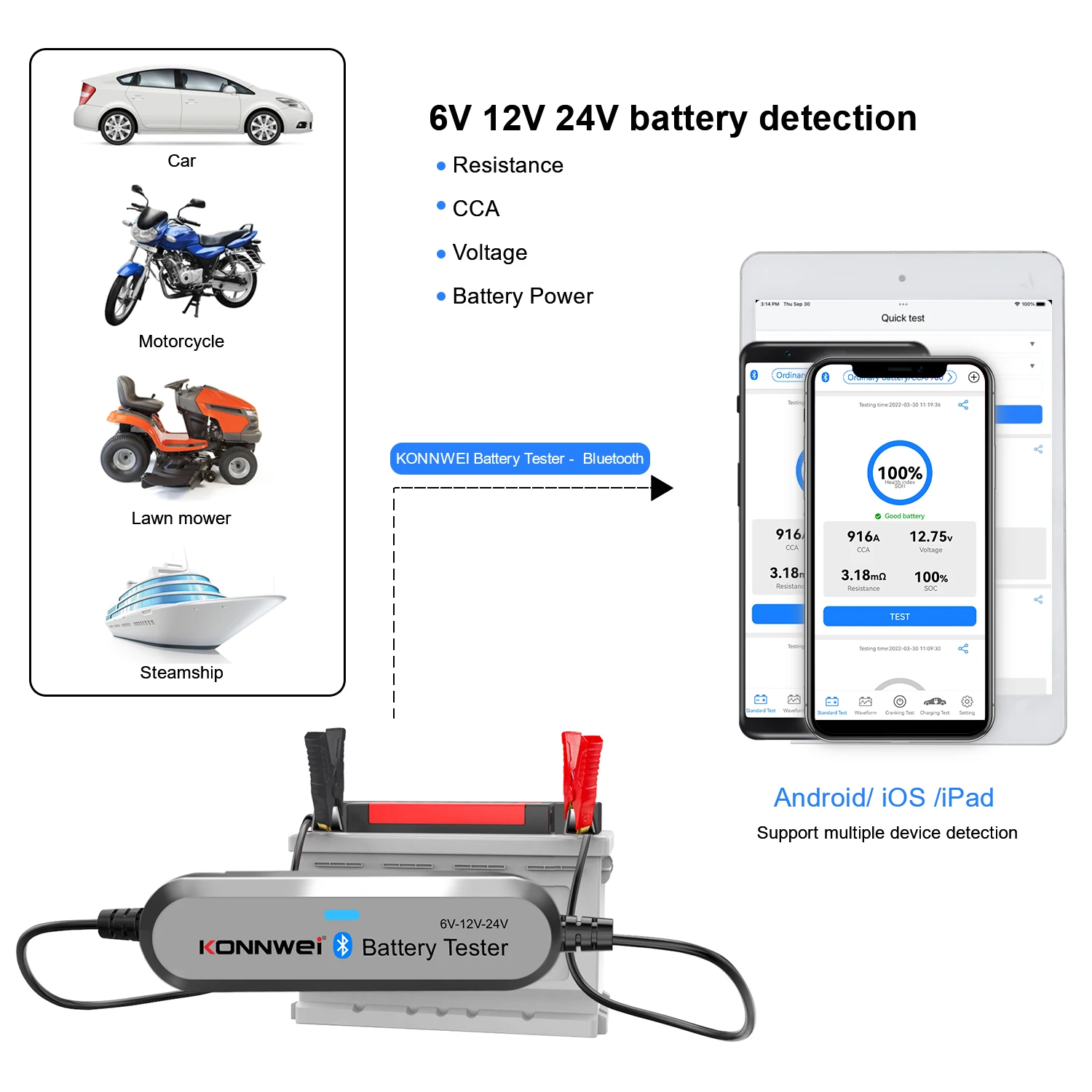 2026 KONNWEI BK200 Bluetooth 5 - Battery Load Tester 评论和价格