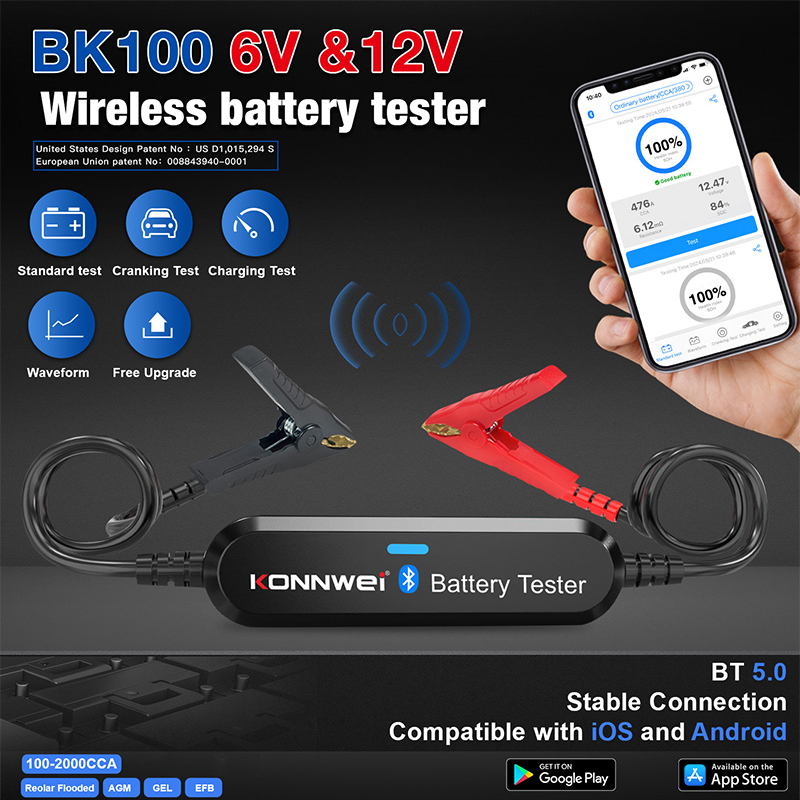 KONNWEI BK200 BK100 6V-12V-24V - Battery Load Tester 评论和价格